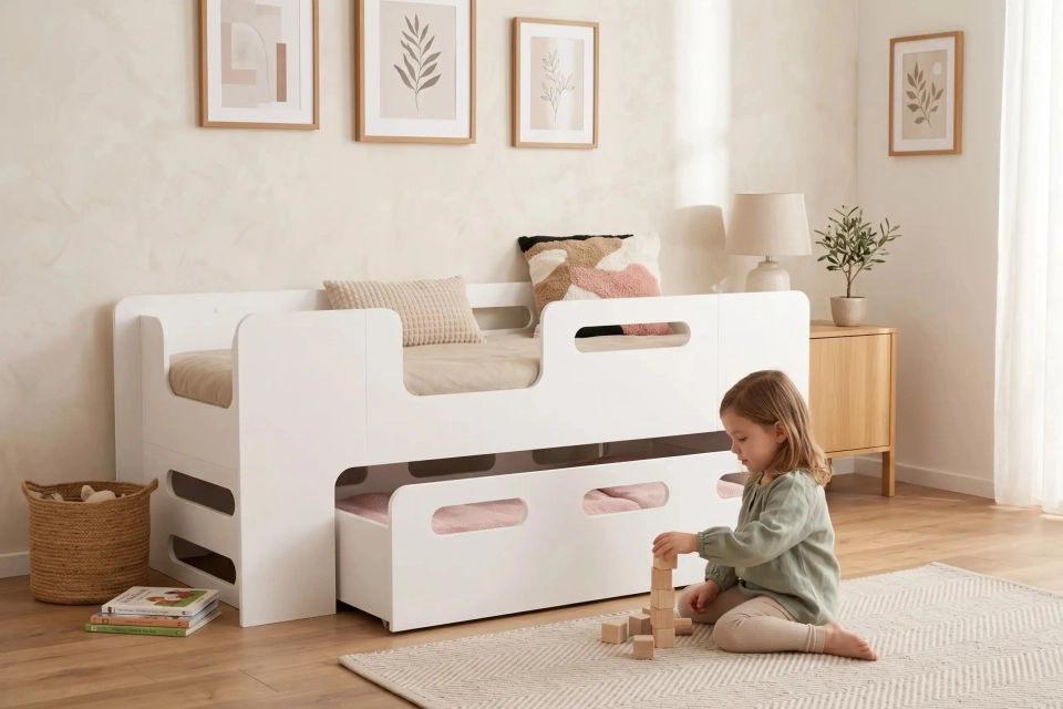 Wie man ein Kinderzimmer mit einem Bett mit Schubladen plant: Ein praktischer Leitfaden