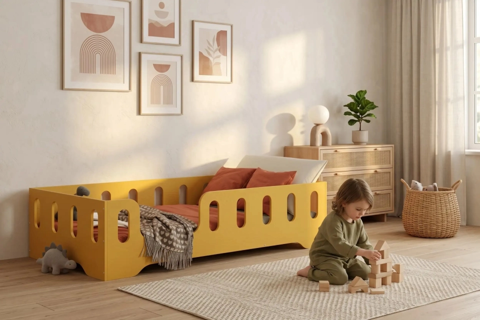 Stille, Licht, Holz: Das Geheimnis eines ruhigen und harmonischen Kinderzimmers
