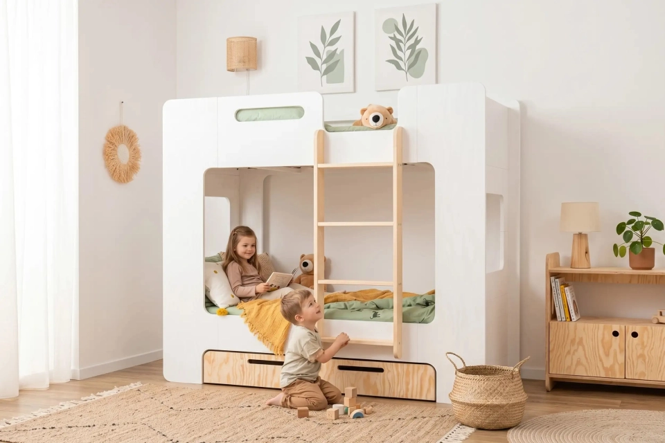 Betten für Geschwister: Wie man ein Zimmer gestaltet, um Komfort und Sicherheit zu gewährleisten