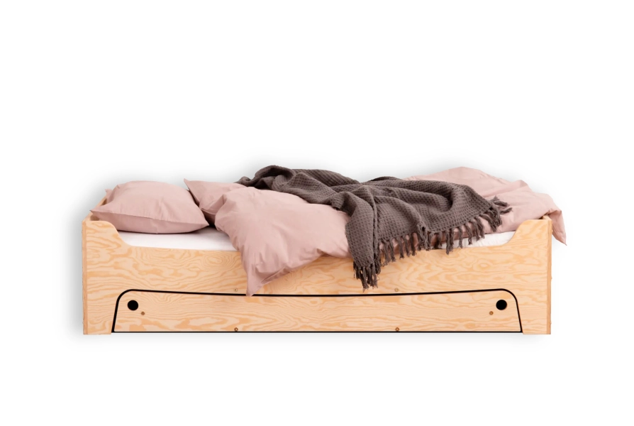 Kinderbett mit Schublade und Lattenrost TILA 10 Montessori Holz (Wähle die Größe: 90x180 - Wähle die Farbe: Weiß - Wähle die Schubladenfunktion: LAGERUNG Funktion - in Farbe des Bettes)