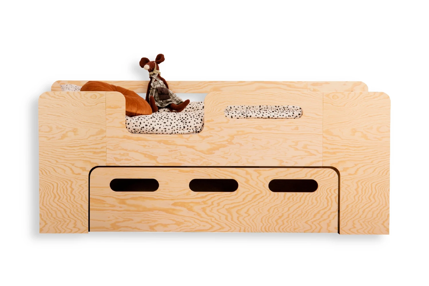 Kinderbett mit Schublade und Lattenrost PIPI Montessori Holz (Wähle die Größe: 90x180 - Wähle die Farbe: Kaschmir - Wähle die Einstiegsseite : Links - Wähle die Schubladenfunktion: Lagerung)