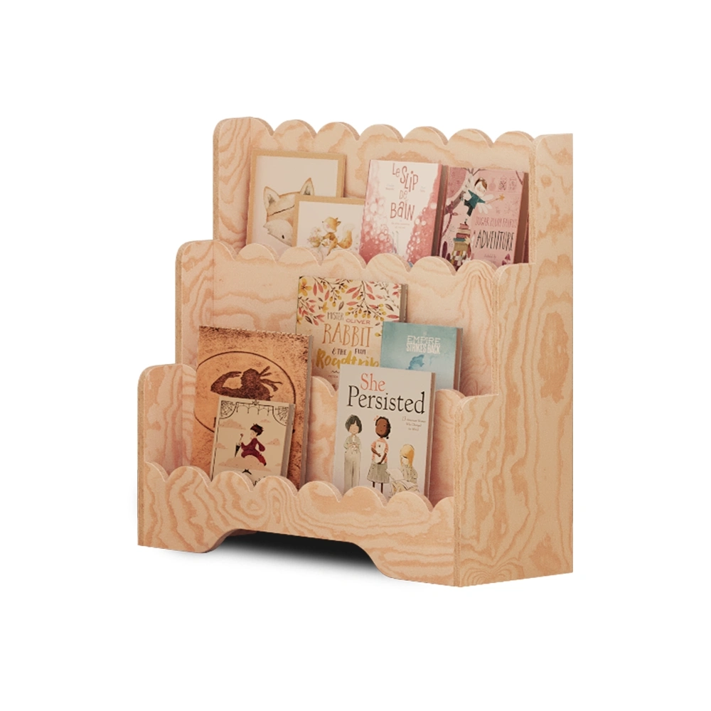 Kinderbücherregal LULU Montessori aus Holz (Wähle die Farbe: Naturholz)